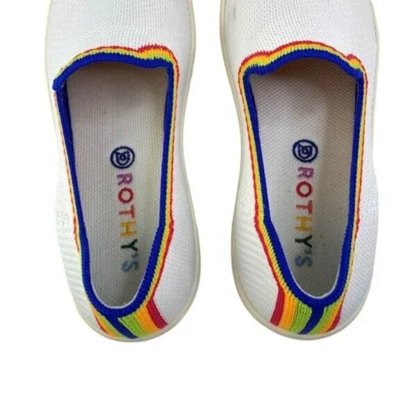 Rothys Rainbow Limited Edition Loafer in White - Picture 7 of 8
